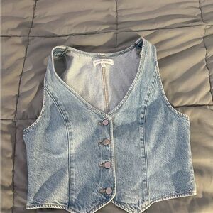 Denim Forum Light Blue Button-Up Vest